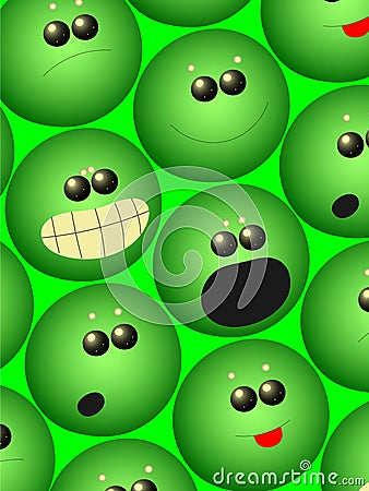 Green balls fans and athletes are the emotional world of sports and entertainment. Vector Illustration