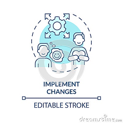 2D implement changes blue line icon concept Vector Illustration