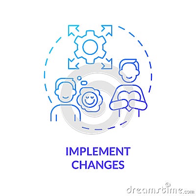 2D implement changes gradient line icon concept Vector Illustration