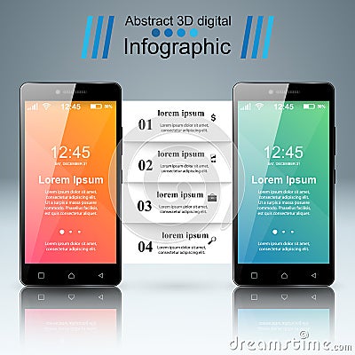 3D infographic. Smartphone icon. Vector Illustration