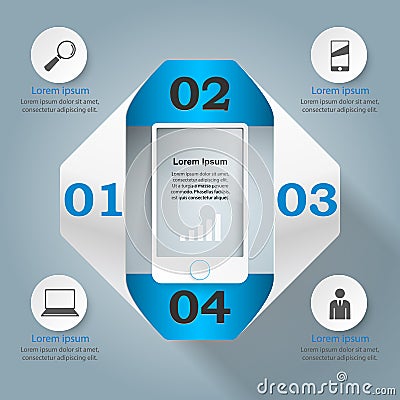 3D infographic. Smartphone icon. Vector Illustration