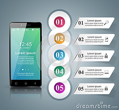 3D infographic. Smartphone icon. Vector Illustration