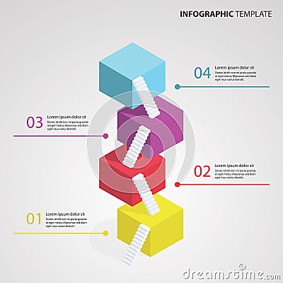 3D Infographic Template Vector Illustration