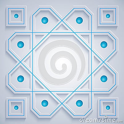 3D Islamic ornaments. Arabic geometric pattern. with empty space in the middle for your writing Vector Illustration