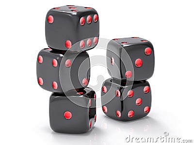 3D Isolated Dices Group Stock Photo