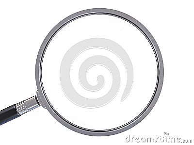 3D Isolated Magnifying Glass. Stock Photo