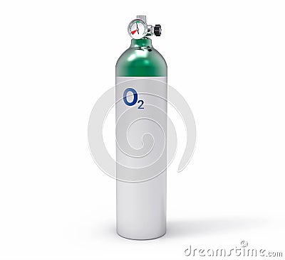 3D Isolated Oxygen Tank Cartoon Illustration