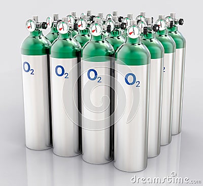 3D Isolated Oxygen Tank Cartoon Illustration