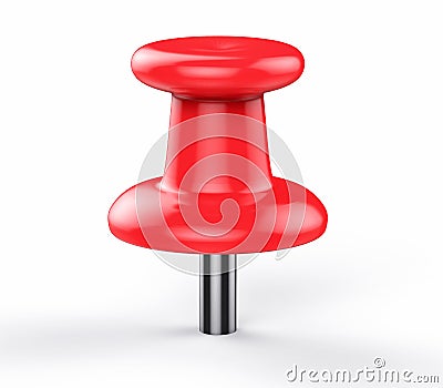 3D Isolated Red Pushpin. Stock Photo