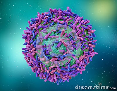 3D Isolated Virus Illustration. Medicine or biology concept back Stock Photo