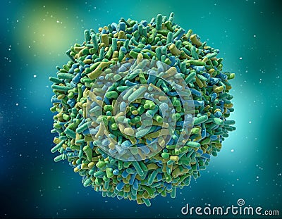 3D Isolated Virus Illustration. Medicine or biology concept back Stock Photo