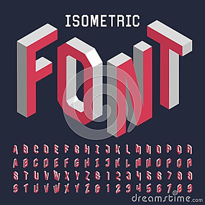 3d isometric alphabet vector font. Vector Illustration