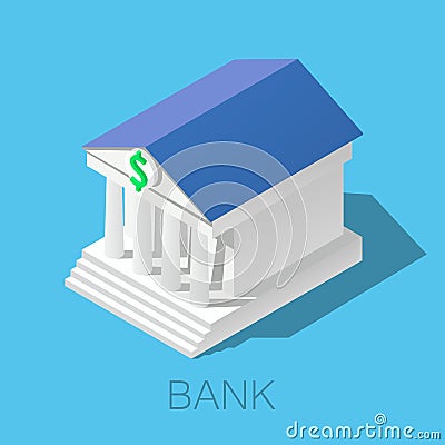 3D isometric bank Vector Illustration