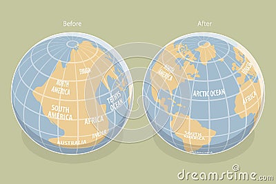 3D Isometric Flat Vector Conceptual Illustration of Continental Drift Vector Illustration