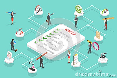 3D Isometric Flat Vector Conceptual Illustration of HACCP - Hazard Analysis and Critical Control Points. Vector Illustration