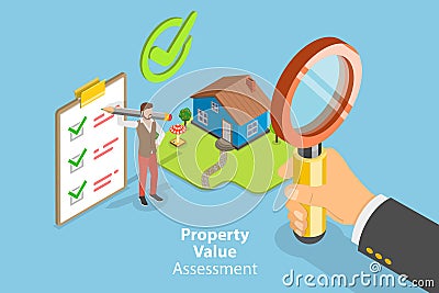 3D Isometric Flat Vector Conceptual Illustration Of Property Value