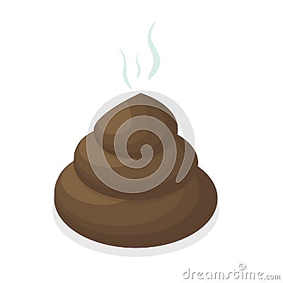 3D Isometric Flat Vector Icon of Pile Of Poo Vector Illustration