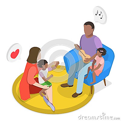 3D Isometric Flat Vector Illustration of Infants Cognitive Development. Item 1 Vector Illustration