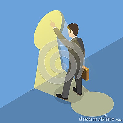 3D Isometric Flat Vector Illustration of Secret Of Success Vector Illustration