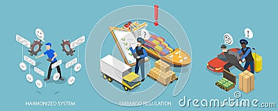 3D Isometric Flat Vector Illustration of Smuggling Vector Illustration