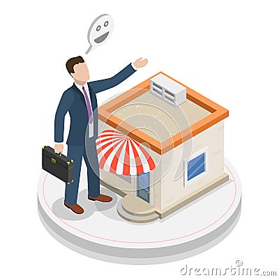 3D Isometric Flat Vector Illustration of Types Of Business. Item 6 Vector Illustration