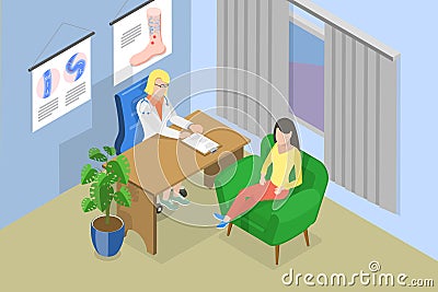 3D Isometric Flat Vector Illustration of Varicose Vein Vector Illustration