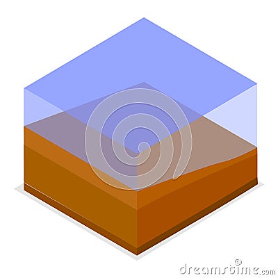 3D Isometric Flat Vector Set of Different Soil Layers. Item 3 Vector Illustration