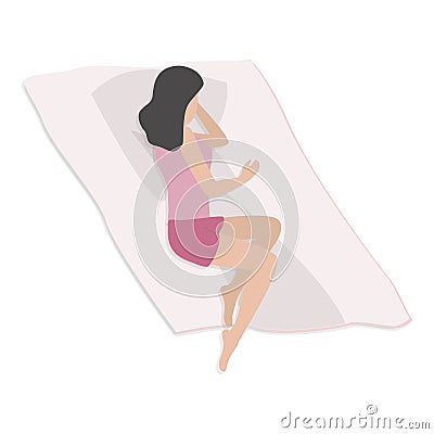 3D Isometric Flat Vector Set of Men And Women Sleeping Poses. Item 1 Vector Illustration