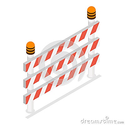 3D Isometric Flat Vector Set of Traffic Road Barriers. Item 2 Vector Illustration