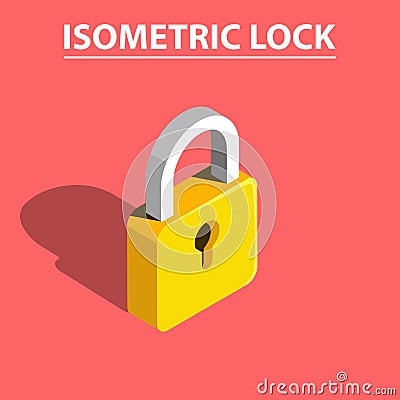 3D isometric lock vector Stock Photo