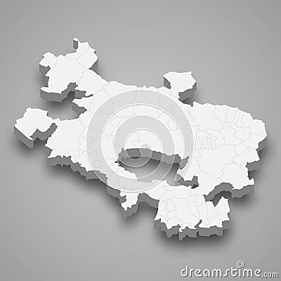 3d isometric map of Alava is a province of Spain Vector Illustration