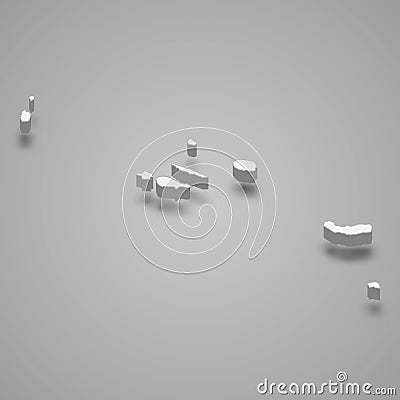 3d isometric map of Azores is a district of Portugal Cartoon Illustration