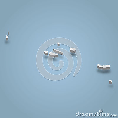 3d isometric map of Azores is an island in Portugal Vector Illustration