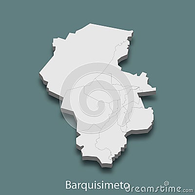 3d isometric map of Barquisimeto is a city of Venezuela Vector Illustration