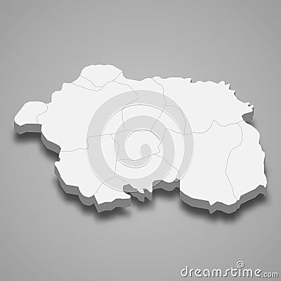 3d isometric map of Eskisehir is a province of Turkey Cartoon Illustration