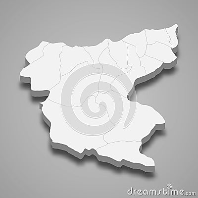 3d isometric map of Giresun is a province of Turkey Cartoon Illustration