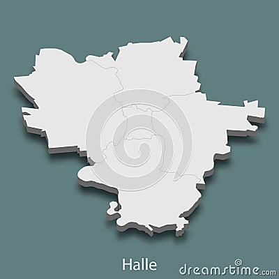 3d isometric map of Halle is a city of Germany Vector Illustration