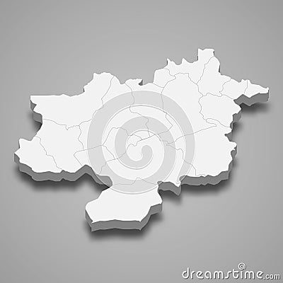 3d isometric map of Sivas is a province of Turkey Cartoon Illustration