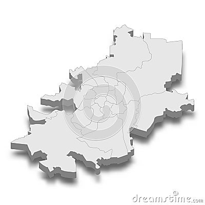 3d isometric map of Vilnius City is a Capital of Lithuania Vector Illustration
