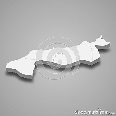 3d isometric map of Yalova is a province of Turkey Cartoon Illustration