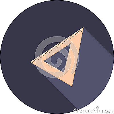 3d isometric triangular ruler in circle icon. Isometric inch and metric rulers. Centimeters and inches measuring scale cm metrics Stock Photo