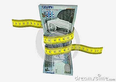 3D Jordanian with Measure tape Stock Photo