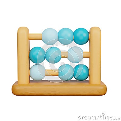 3D Kids toy wooden abacus, 3d rendering Stock Photo