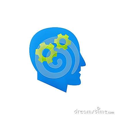3d Knowledge vector icon. Concept for brain and head. Idea, mind, knowledge icon Vector Illustration