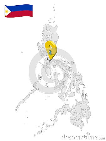 Location Province of Laguna on map Philippines. 3d location sign of Laguna. Quality map with provinces of Philippines Vector Illustration