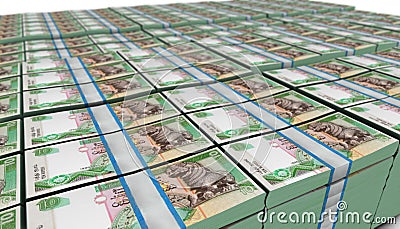 3D Large Stack of Sri Lankan Rupee Banknote Cartoon Illustration