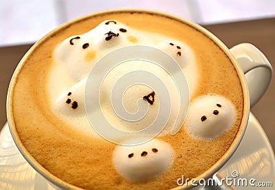 3D latte art Stock Photo