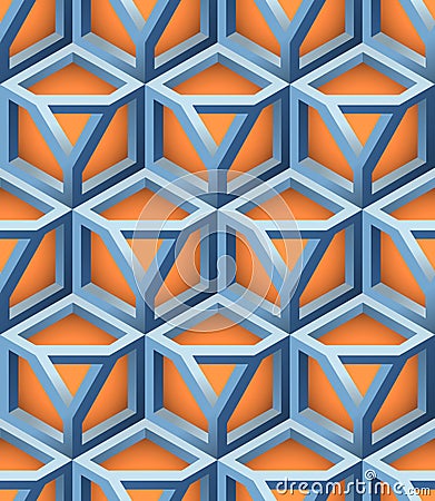 3D Lattice Vector Seamless Pattern. Vector Illustration