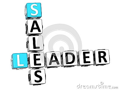 3D Leader Sales Crossword Stock Photo