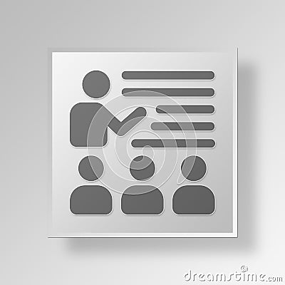 3D Learning Button Icon Concept Stock Photo